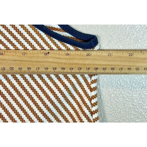 NWOT Betsey’s Boutique Shop Women's Mustard Yellow & Cream Flare Knit Top Medium - Picture 8 of 8